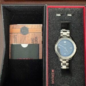 MVMT Men's Watch with Silver Band and Blue Dial